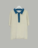 Medi collar short sleeve knit