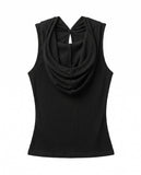 HOODED KEYHOLE SLEEVELESS