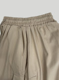 Side Tuck Cotton Cargo Bermuda Pants