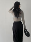 Cuffs See-through Knit Long Cardigan