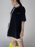 Sporty lettering overfit short sleeve T-shirt