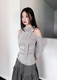 TIE OFF SHOULDER LONGSLEEVE
