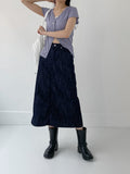 Selvedge H-line Banding Long Skirt