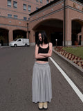 SWEAT SHIRRING MIDI SKIRT