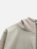 Slit CP color matching hood zip-up