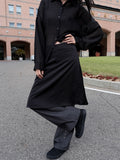 GLOSSY MIDI SKIRT