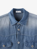 Leaf Snap Short Sleeve Denim Shirt