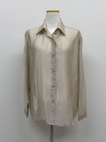 Two-slit tencel see-through blouse