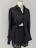 Weekend Linen Shirt Shorts Set