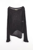 Slit Summer Boat Neck Knit