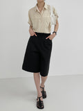 Nuel Cotton Bermuda Wide Pants