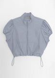 SHIRRING HALF ZIP-UP