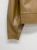One-pocket single leather short jacket