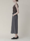 [Premium] Back Slit Belt Jeanne Skirt