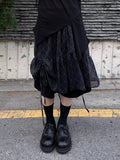 CHECK SHIRRING LAYERED SKIRT