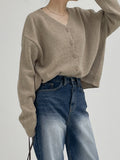 Lambswool V-Neck Cropped Cardigan