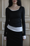 Fake double slim tee