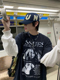 ISSUES Layered Over Long Sleeve Tee