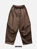 Tail Curved Wide Cotton Pants