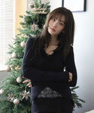 Ari fur V-neck knit