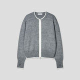 Beirut Wool Fingerhole Two-Tone Knit Zip-Up
