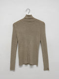 Slit Wool Turtleneck T-Shirt