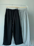 Pleat Wide Sweat Pants