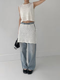 Punching Lace Sleeveless Knit Vest