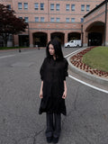 GLOSSY MIDI SKIRT