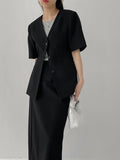 Lauder linen H-line long skirt