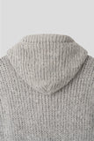 Wit Cable Henley Neck Hood Knit