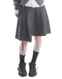 BELTED UNBAL STRIPE SKIRT