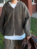Cozy Podak Knit Hood Zip-up