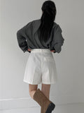 Basic Cotton Short Wide Pants