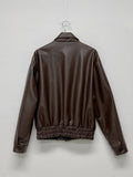 Big Collar Over Fit Leather Blouson
