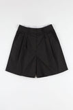 Two-Tuck Half Cotton Shorts