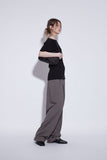 unbalance neck knit top