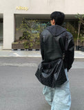 Hipper Button Leather Jacket