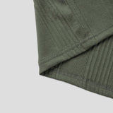 Overlock Henley Neck Knit Long Sleeve