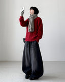 Label Snap Balloon Denim Pants