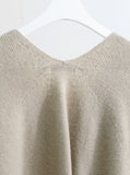 [Premium] Whole garment alpaca V-neck knitwear