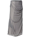 Draped Mesh Layered Long Skirt