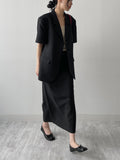 Kanna Linen 3 Button Overfit Half Jacket