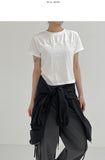 Half Moon Shirred Crop Tee