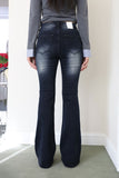 Blue black span bootcut jeans