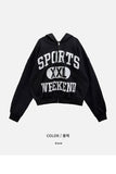 Sports crop hooded Zip-Up