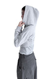 CUT LINE CROP HOODIE