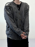 Vlet damage knit cardigan