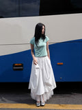 DOUBLE LAYERED MESH SKIRT