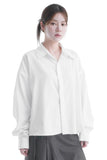 HIDDEN BUTTON CROP SHIRT